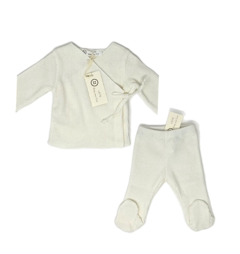 Ivory Ribbed Wrap Set